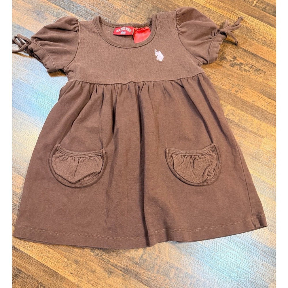 Vintage U.S. Polo Assn. tshirt dress.  Size 2T.  Pockets and tie sleeves.